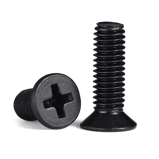 JINGGONG wholesales 4.8 grade black screws, cross countersunk head screws, flat head bolts GB819 M2M3M4M5M6M8 M1*4 (5000 pieces)