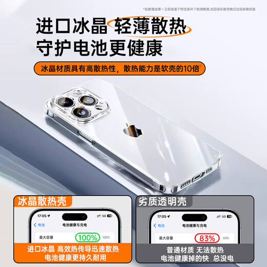 Première garde divi [Compensation des sacs jaunes | Film tempéré] Applicable à Apple 14pro Mobile Phone Case iPhone 14pro Protection Case Lens Full Cover Silicone transparent Ultra-Thin Anti-Fall Soft Case