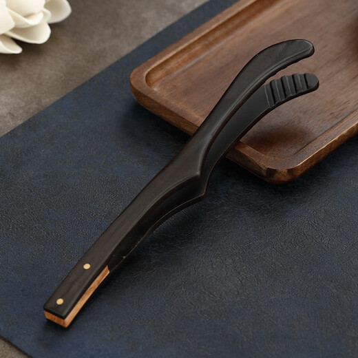 Lulai Juhao walnut tea clip household retro tea cup clip Kung Fu solid wood Zen anti-slip clip tea tweezers high-end tea accessories Kung Fu solid wood tea clip - walnut