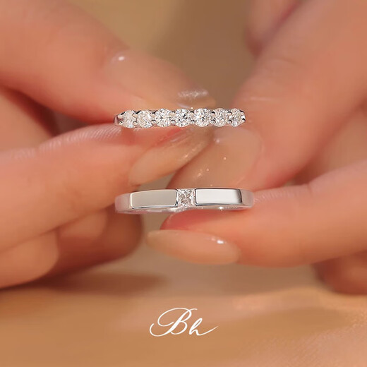 MZMZ platinum couple ring pt950 platinum engagement ring diamond ring Double Eleven birthday gift for girlfriend when/next day delivery - light luxury single purchase (note male/female ring)