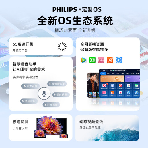 飞利浦（PHILIPS）NeoPix 245投影仪家用 智能家庭影院 便携云台投影机（TOF无感对焦 无感梯形 1080P物理分辨率）