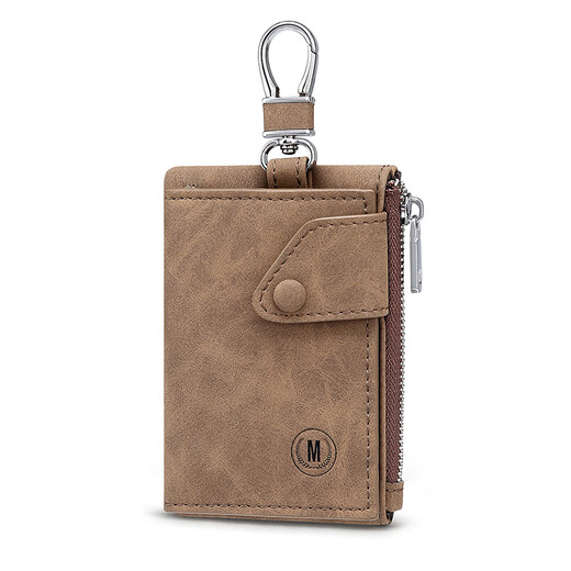 Mashalanti Men's Key Sac 2024 Nouvelle carte de cartes de grande capacité Certificat Pack de voiture Clé Sac de rangement Multi-fonction Portefeuille Brown