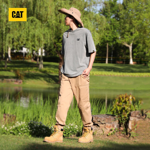 Cat Carter Big Big Yellow Boots Boots Martin Boots Hombres de acero para hombres Cabezales de alta colisión resistente a los zapatos alto P89162O1BDC25 Amarillo 42