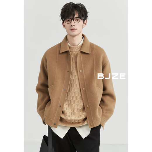 
Earl Zoer [Camel Fleece] fixed wool double-sided wool jacket for men's commuter jacket 2024 autumn and winter new model Z441837 root beer XL 180