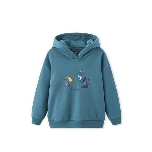 Liady Room Kinderbekleidung Jungen und Mädchen Kapuze -Sweatshirt Cartoon Buntes Fleece Top Winter Dunkelblau 120 cm/6 Jahre alt