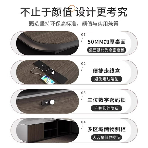 Guanjuenad desk boss desk light luxury high-end president chairman paint executive desk office manager desk and chair combination boss desk customized color card