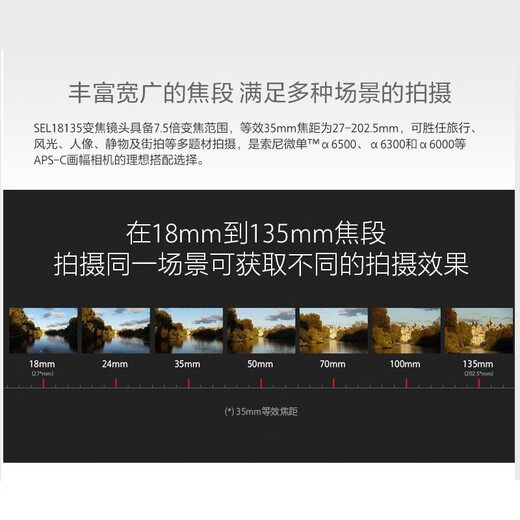 Sony (SONY) APS-C half-frame standard zoom lens E-mount zoom lens landscape portrait travel snapshot home use E18-135 (disassembled version) one lens to travel the world