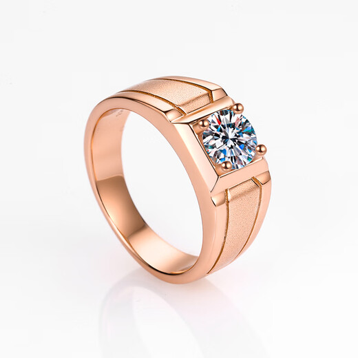 DL 199818k rose gold ring men's moissanite diamond 50 points one carat color rose gold 50 points frosted men's ring