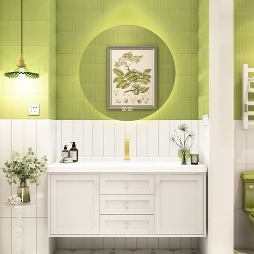 Cabinet armoire de salle de bain Yancai Oak Salle
