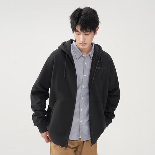 Jingjing Tokyo Made Velvet Cardigan Sweater Men's Spring and Autumn Loose Couple Versatile Jacket Men's Long Sleeve Dark Rock Gray XXL