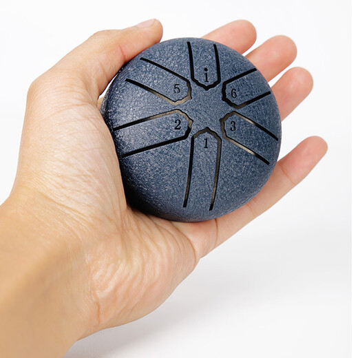 Yasateo 3-inch 6-tone mini ethereal drum steel tongue drum hollow drum forgettable drum percussion portable instrument 3-inch six-tone white