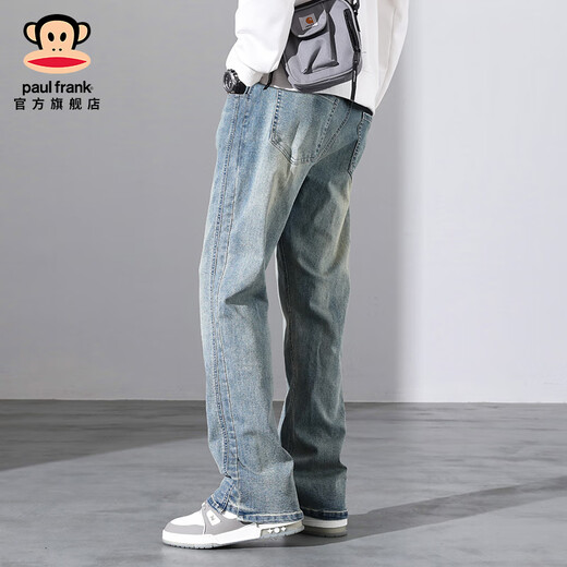 
Big Mouth Monkey (paul frank) American wide-leg jeans men's autumn and winter loose new casual straight-leg trendy brand high street slim pants men's clothing Nostalgic blue 9901H [official authentic] M [recommended 100-120Jin [Jin equals 0.5 kg]]