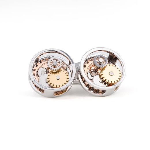 WILLIAM MILTON British style mechanical gear cufflinks for men, light luxury custom suit sleeve nails, French cuff buttons, birthday gift box, silver square style