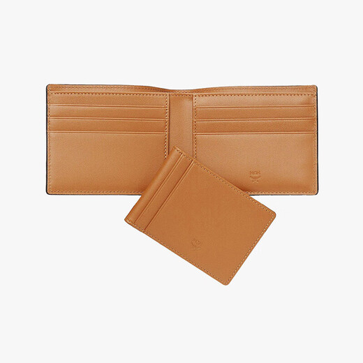 MCMVisetos Bifold Wallet with Card Holder Cognac