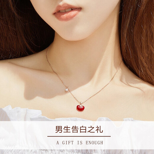 Farcoko Acacia Red Bean Necklace for Women Red Bean Pendant High-end Light Luxurious Clavicle Chain Heartfelt Birthday Gift for Girlfriend Fast Delivery in the Same City Acacia Red Bean Necklace