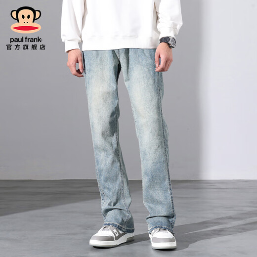 
Big Mouth Monkey (paul frank) American wide-leg jeans men's autumn and winter loose new casual straight-leg trendy brand high street slim pants men's clothing Nostalgic blue 9901H [official authentic] M [recommended 100-120Jin [Jin equals 0.5 kg]]