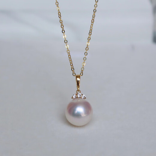 Bhiodha seawater pearl necklace 18k gold freshwater pendant head eyelash style zircon bright single Zhuji freshwater pendant head freshwater style