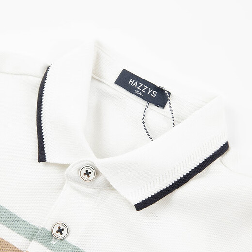 HAZZYS brand children's clothing boys' POLO shirt autumn new soft elastic lapel simple casual long-sleeved POLO shirt navy 145