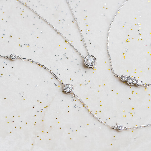 Nanzhi Diamond Bracelet 18K Gold Rose Gold Holiday Gift Aipuli Meng 18K Gold 3 Diamonds 10 Points Ready Stock