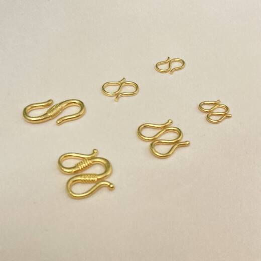 GOR Fat Donglai's same style 18K gold M buckle bracelet buckle S buckle gold-covered connecting buckle buckle connector yellow l gold necklace S buckle small size (7*8mm)