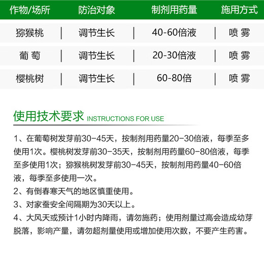 Beautiful bud cyanamide grape sleep-breaking agent accelerating budding and early germination cyanamide ammonium growth regulator 250g