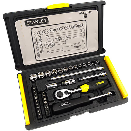 Ensemble d'outils de manche Stanley Réparation automatique et combinaison mécanique Box de boîte à outils à clés à clés à manches