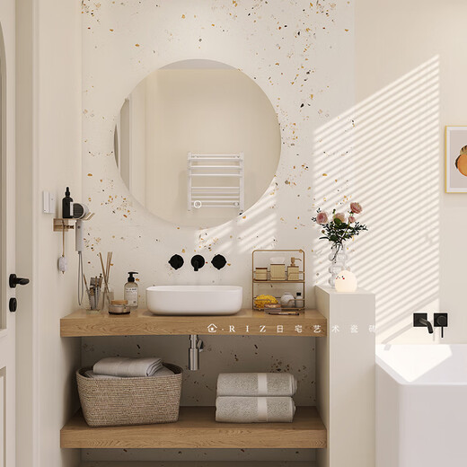 Xmsj плитка для ванной комнаты на пол Terrazzo Antiplip Plip Plip Cream Cream French Play Plain Free Particles-K12108 Главная картина 600x1200