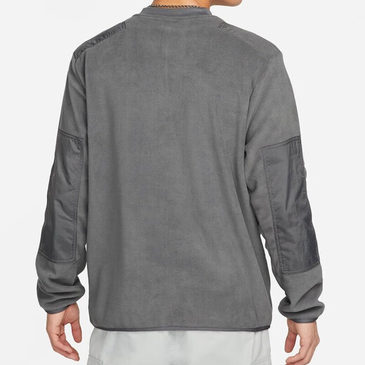 耐克（NIKE）卫衣外套男士秋冬款摇粒绒运动服保暖休闲圆领套头衫上衣 DD4855-068灰色 M