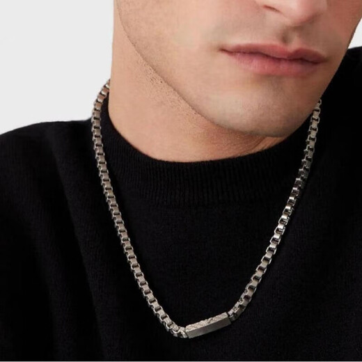 Armani (Emporio Armani) fashionable classic eagle logo trendy and cool steel men's necklace is a holiday birthday gift for boyfriend EGS2922040 - with box and no handbag