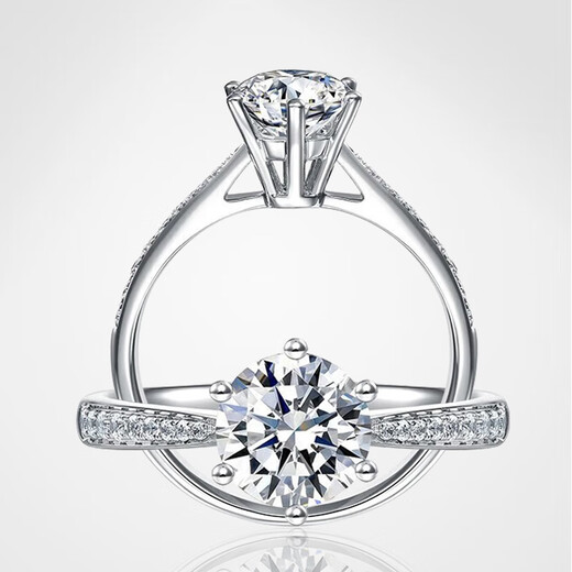 AVHE platinum diamond ring 18K gold royal princess full of diamonds artificially cultivated diamonds real diamonds. Looking for a wedding gift for a man to give to his girlfriend 18K gold royal princess diamond ring-80 points cultivated diamond D color VVS clarity