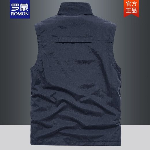 罗蒙（ROMON）春夏款户外休闲马甲男士多口袋速干透气薄款工装摄影战术背心马夹 灰色 2XL 【151-165斤】