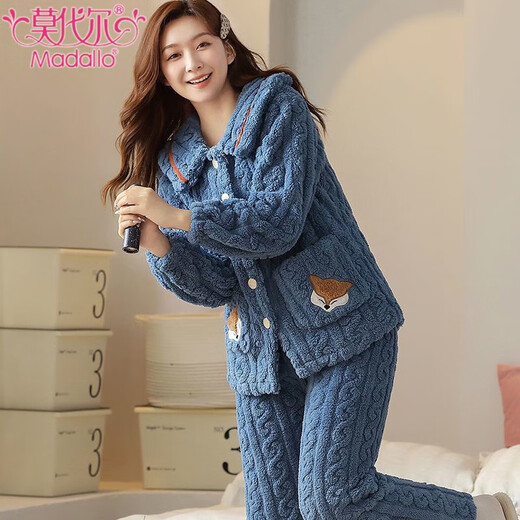 Pajama de invierno modal para mujeres Velvet Coral Velvet Calidez Lapas de terciopelo enhorabuena para mujeres puede usar ropa para el hogar trajes de dos piezas para invierno B683# Deep Purple Rabbit 2xl 140-160Jin [Jin equivale a 0.5 kg]
