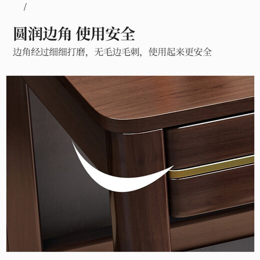 MUYESIYU is in stock quickly. Nordic solid wood computer desk, student study desk, home minimalist light luxury desk, walnut color - solid wood single table 120*60*75cm, double drawers