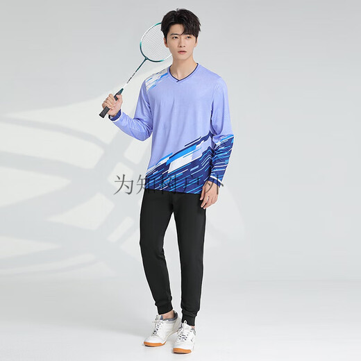 SHANTOULIN Village Autumn and Winter Badminton Clothing Juego de ropa para mujeres de manga larga Sports Winter entrenamiento de invierno de 1899a SN9756 SN9756 AGREGA 1863A AZUL Men Azul Zk004 Negro Pantalones + M