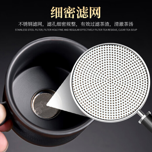 Zhengyang Purple Pottery Automatic Tea Set Office High-end Complete Set Lazy Kung Fu Cup Tea Tray Anti-scalding Teapot Business Gift Purple Pottery Automatic (Jumping Grain) 8 Cups + Tao Can Washable Long Beard Black