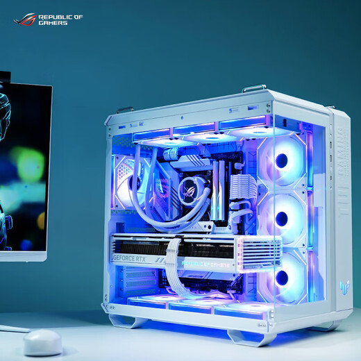 ASUS family bucket I7 14700KF ASUS RTX5070ti graphics card 5080 game white Fubuki AI computing rendering assembly computer pure white e-sports host i7 14700KF+RTX5070 2