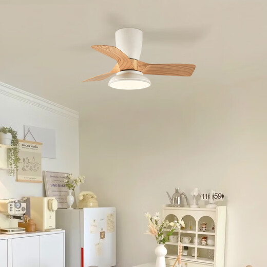 
Weather vane modern simple children's room fan light bedroom ceiling fan light frequency converter electric fan chandelier silent household integrated light fan frequency converter 32-679B black ceiling-deep wood grain light change remote control