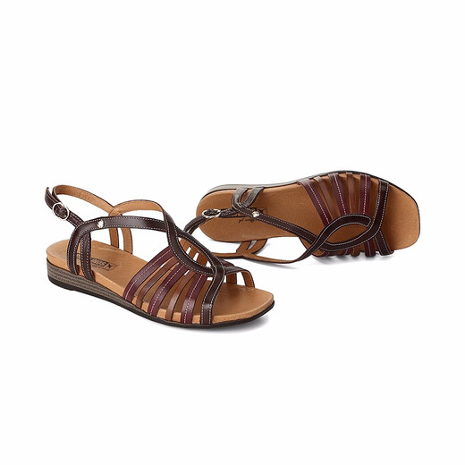 Pikolinos PAI Gaoyan Las nuevas sandalias de bloqueo de color de una sola línea de color de vaca PAI Gaoyan PM13701 Brown 36