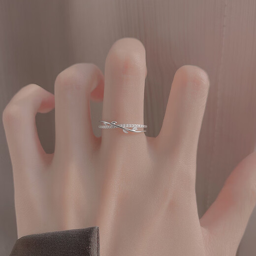 YaoYiZun Zhiya sterling silver ring women's index finger single ring light luxury niche high-end gift for wife birthday gift for girlfriend S925 sterling silver ring opening adjustable