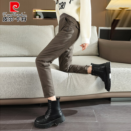 Pierre Cardin down pants for women's outer wear in winter 2025 new fashionable minus 40 degree cold protection thickened white duck down lightweight cotton pants card color one size fits all 30124-133Jin Jin equals 0.5 kg