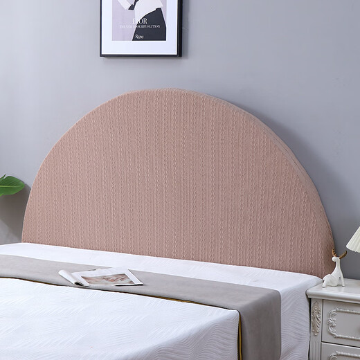 Fengwo semicircular energy bedside cover universal bag 22 new concave and convex old-fashioned arc arch special-shaped bedside cover elastic twist (yellow) bedside length 110-130cm semicircular, customer service