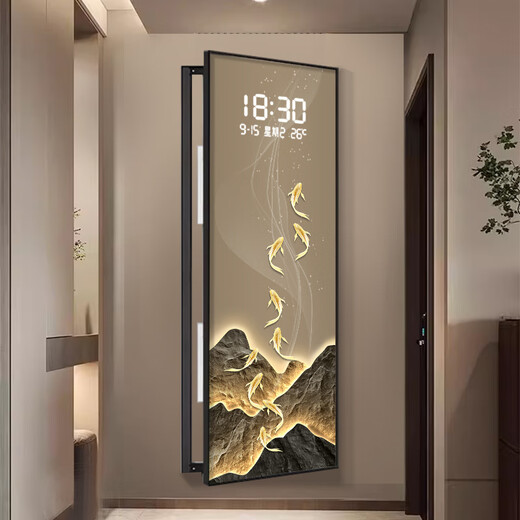 Xiaoxiao Painting Clock Light Luxury Jinshan Jiuyu Cache Large-size Electric Meter Box Decoration DQ4873 Living Room Electrical Switch Box Covering DQ4873 47 inches 40*120cm [Can cover 30*110]