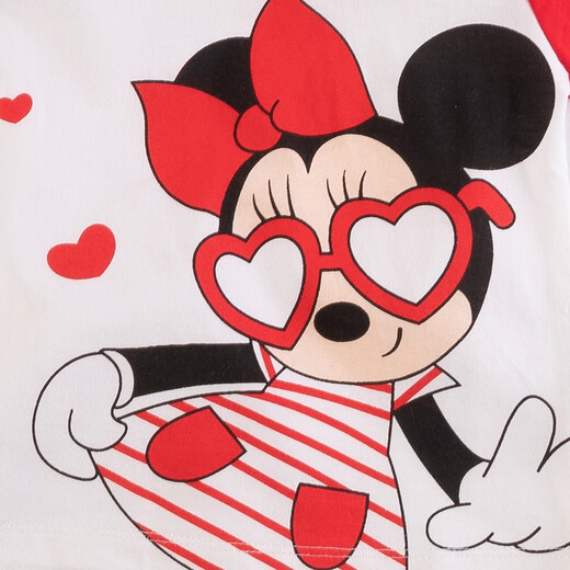 Disney children's clothing children's short-sleeved T-shirt Disney baby round neck top Girls glasses Minnie 212S1502 3 years old/height 100cm