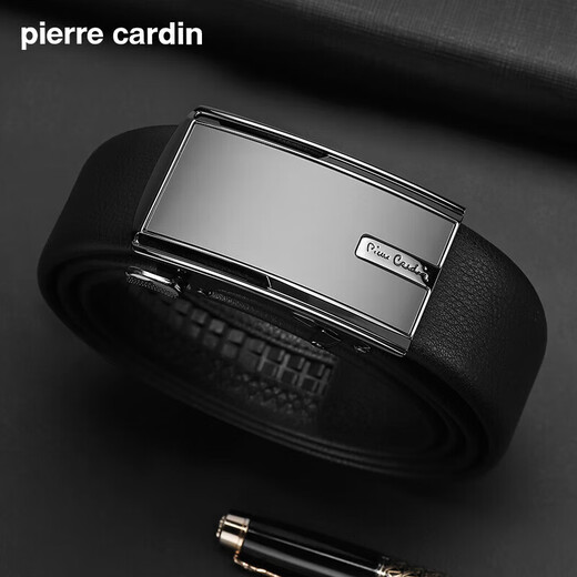 Pier Cardin pour hommes, ceinture à la mode à la mode, courroie de boucle automatique des affaires décontractées, cadeau d'anniversaire pratique pour papa