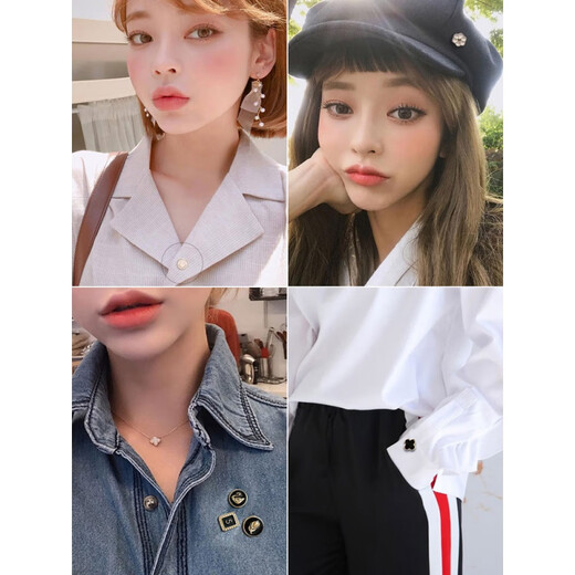 Fat Donglai's same style neckline anti-exposure brooch button hidden buckle, no sewing artifact, invisible female pin to fix the breast of clothes, five-petal flower (pack of 10)