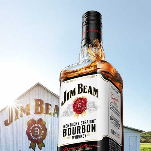 金宾（Jim Beam）白占边 美国 波本威士忌 1000ml 40度  进口洋酒