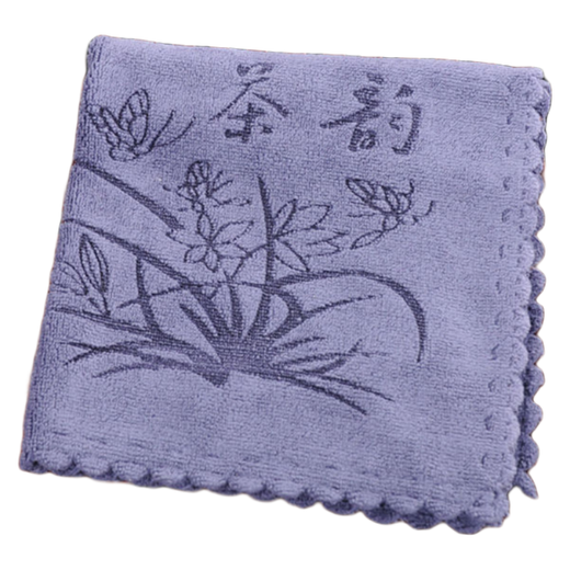 Aishubei thick absorbent tea towel cotton and linen coffee table tea table rag wipe pot towel Kung Fu tea special towel 2 pack gray + brown tea charm 30*30cm 400g/