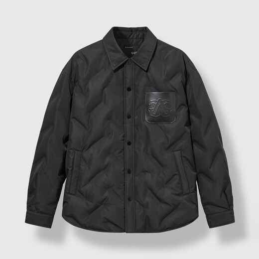 GXG Herren Lose Kurze Daunenjacke Hemdjacke Winter Schwarz 175/L