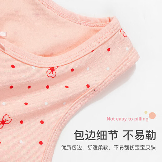 Catman children's pure cotton vests for boys and girls with inner T-shirts for spring and summer babies and summer belly-protecting bottoming underwear for primary school students. Butterfly Heart Language - Girls 3 pieces 140 (recommended weight 40-50Jin [Jin equals 0.5kg])