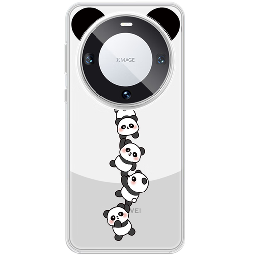 Schöne zehn Cents für Huawei Mate70pro Mobiltelefon Shell Panda Kreative niedliche Cartoon-Ohren Schwarz-Weiß-Farben Panda Silicon Soft Shell-Paar Frauen Ultra-dünner voll bedeckter Anti-Fall-Schutzhülle Huawei Mate606060
